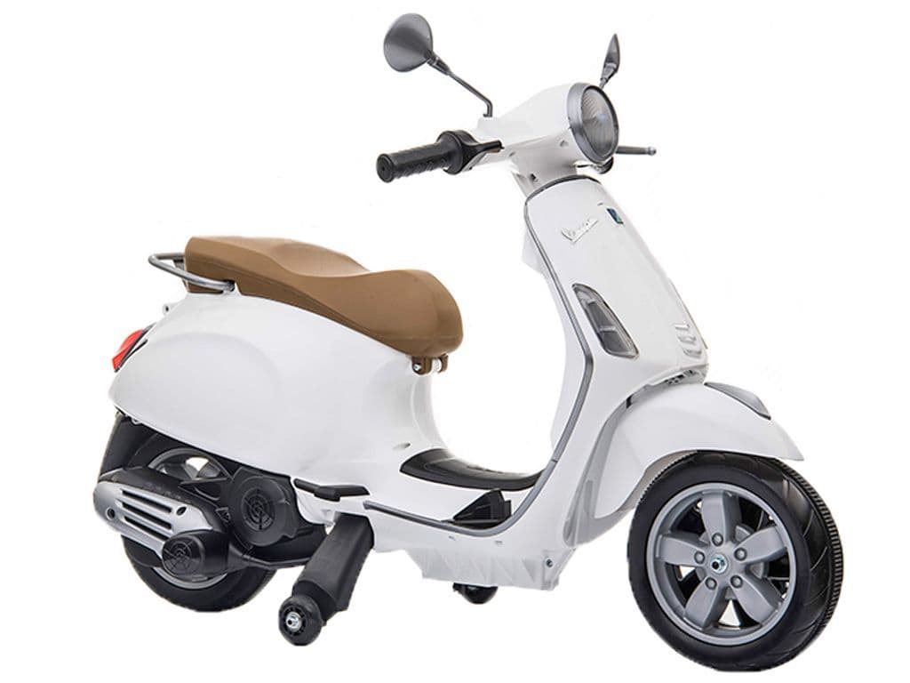 Vespa Primavera Scooter White Kids 12v electric ride on toy bike