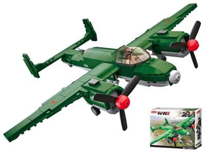 WWII Allied Forces Dive Bomber Aircraft Bricks Blocks Toy Sluban M38-B0688