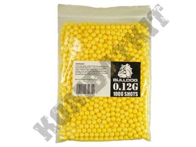 1000 x 12g x 6mm Yellow Polished Airsoft BB Gun Pellets in Bag Bulldog
