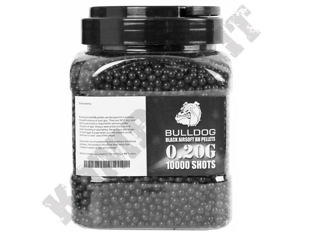 Bulldog 10000 x 20g Airsoft BB Pellets Black In Tub Kombatkit
