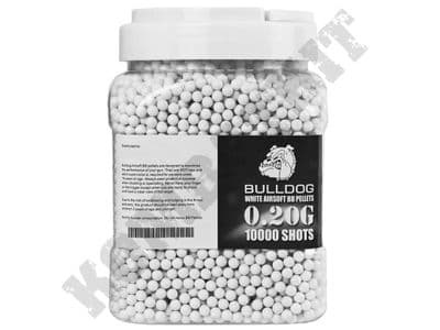 10000 x 20g x 6mm White Airsoft BB Gun Pellets Polished In Tub Bulldog