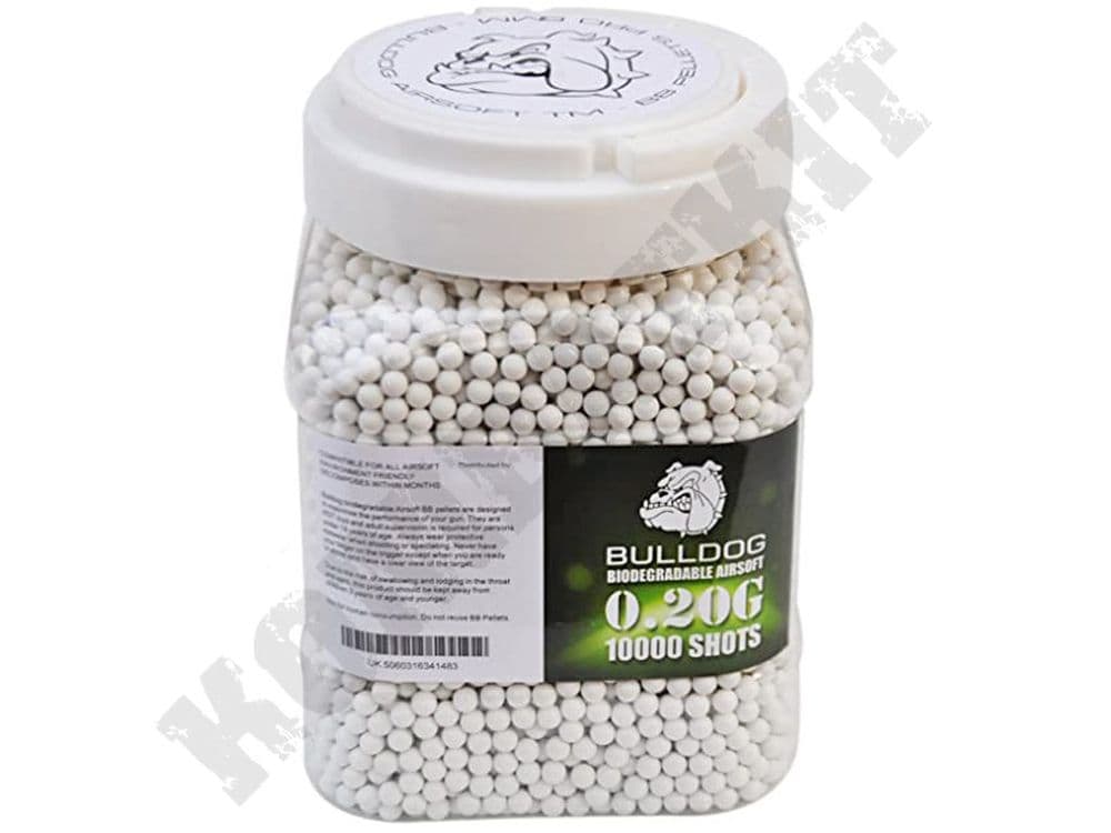 Bulldog 10000 x 20g White Bio Airsoft BB Pellets Tub Kombatkit
