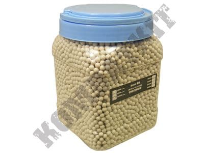 10000 x 6mm x 20g White Polished Airsoft BB Gun Pellets in Tub with handle