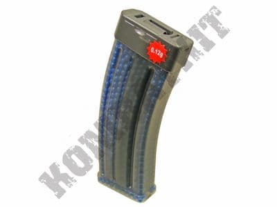 1200 x 12g x 6mm Blue Polished Airsoft BB Gun Pellets in Mag Style Container