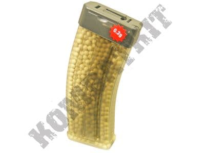 1200 x 20g x 6mm White Polished Airsoft BB Gun Pellets in Mag Style Container