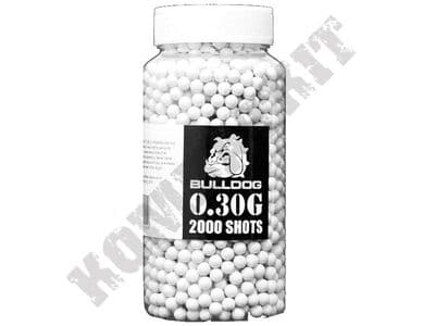 2000 x 30g x 6mm White Polished Airsoft BB Gun Pellets in Tub Bulldog