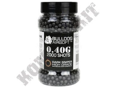 2000 x 40g x 6mm Black Polished Airsoft BB Gun Pellets in Tub Bulldog