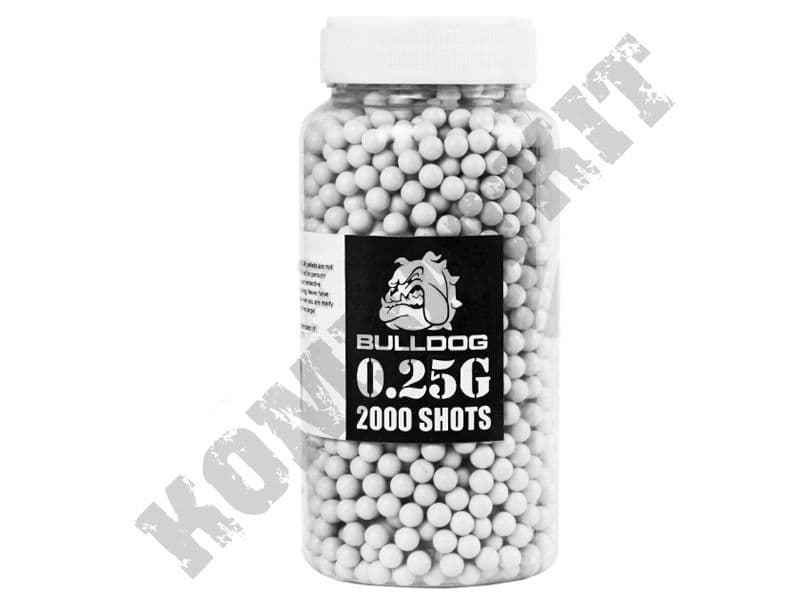 White BB Gun Pellets 2000 x 25g Bulldog Airsoft 6mm Skirmish Grade