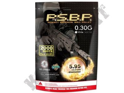 2000 x 6mm x 30g White Polished Airsoft BB Gun Pellets in Bag G&G Armament