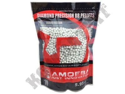 4000 x 6mm x 25g White Polished Airsoft BB Gun Pellets in Bag Ares Amoeba