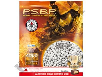 4000 x 6mm x 25g White Polished Airsoft BB Gun Pellets in Bag G&G Armament