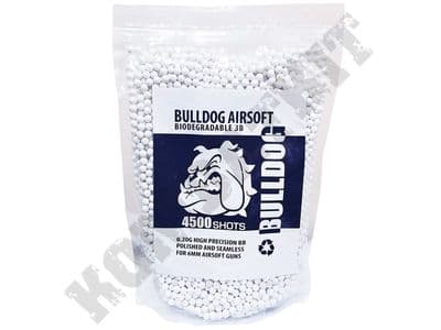4500 x 20g x 6mm White Biodegradable Polished Airsoft BB Gun Pellets in Bag Bulldog