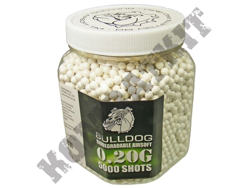 Bulldog 5000 x 20g White Bio Airsoft BB Pellets Tub Kombatkit
