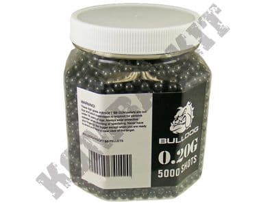 5000 x 6mm x 20g Black Polished Airsoft BB Gun Pellets in Tub Bulldog Pro Grade