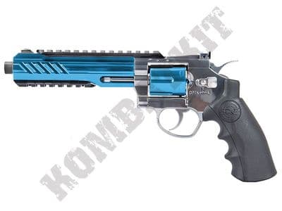 801SX Airsoft Pistol Magnum Revolver Replica Co2 BB Gun Silver 2 Tone Metal 6” Barrel