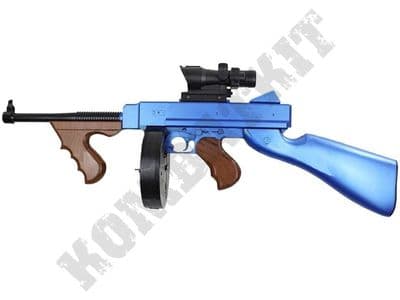 8903A BB Gun 1921 Tommy Gun Replica Spring Airsoft Rifle Blue 2 Tone