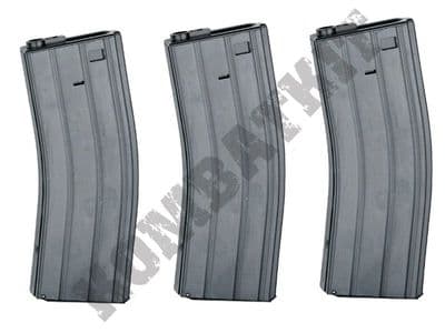 Airsoft AEG magazine 300 round hi cap BB pellet ammo clip for M4s M16 AR15 black metal 3 pack