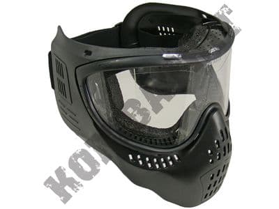 Airsoft BB full face tactical safety mask and goggles set in black