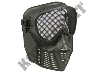 Airsoft BB Gun full face mask with metal mesh eye protection black