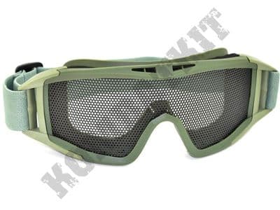 Airsoft Goggles Large metal mesh safety glasses eye protection Army Green no fog