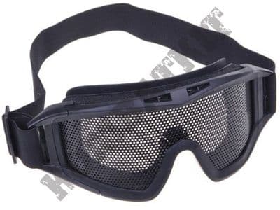 Airsoft Goggles Large metal mesh safety glasses eye protection Black ACM no fog