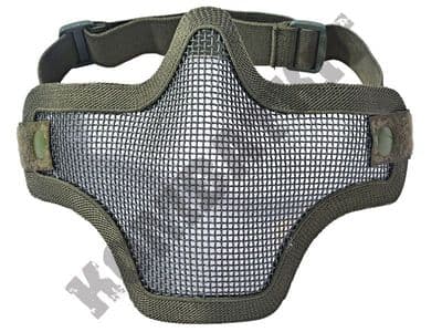 Airsoft Mask Wire Mesh Lower Half Face Safety Protector Green