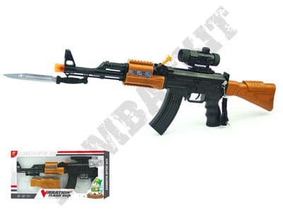 AK47 Assault Rifle Replica Toy Gun with Vibration, Sounds & Lights Battery Operated AK-5544B