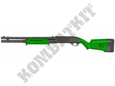 CM355L Airsoft Shotgun M870 Long Replica Tri Shot Pump Action Spring BB Gun Black 2 Tone