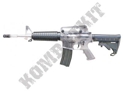 Colt M4-A1 Combat Rifle Official Replica Airsoft BB Gun Black and Clear