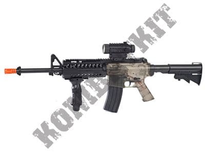 Colt M4 RIS Automatic Electric Airsoft Machine Gun Black and Smoked
