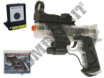 Colt MK IV Combat Model Airsoft BB Gun Bundle Clear