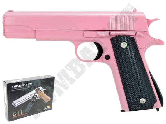 G13 BB Gun 1911 Spring Airsoft Pistol Pink 2 Tone | Kombatkit