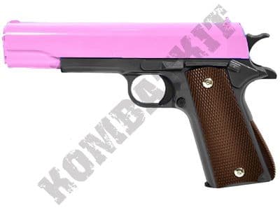 G13 Metal BB Gun 1911 Replica Spring Airsoft Pistol Pink Black 2 Tone