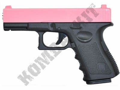 G15 BB Gun 23 Style Spring Airsoft Pistol Black Pink 2 Tone Metal