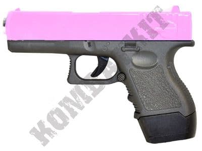 G16 BB Gun 18 Style Spring Pistol Black Pink Black 2 Tone Metal