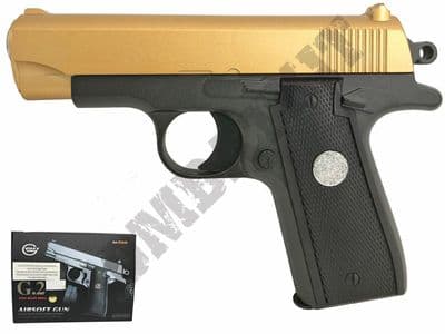 G2 Metal BB Gun Colt 1911 Compact Replica Spring Airsoft Pistol 2 Tone Gold Black