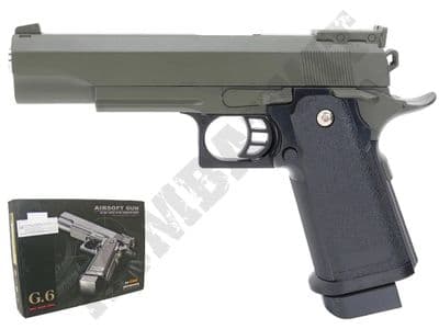 G6 Metal BB Gun Colt M1911 Hi Capa Replica Spring Airsoft Pistol Green 2 Tone
