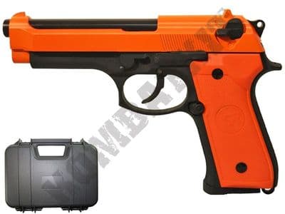 GB0701 BB Gun SR92 Beretta Replica Gas Blowback Airsoft Pistol 2 Tone Orange Black Metal