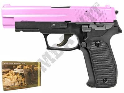 GG106 BB Gun Sig Sauer P226 Replica Gas Airsoft Pistol Pink Black 2 Tone