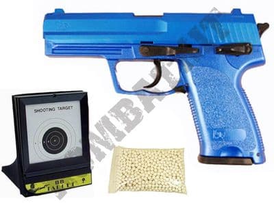 HA112 Airsoft BB Gun 2 Tone Blue + 03-B1 Target + 1000 x 20g Pellets Bundle Deal