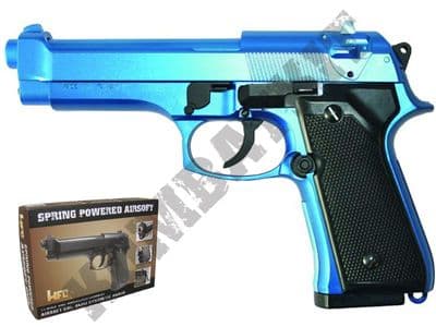 HA118 BB Gun M9 Replica Spring Airsoft Pistol Blue 2 Tone