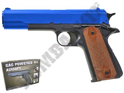HG121 Airsoft Pistol 1911 Gas BB Gun Black 2 Tone
