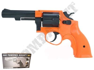 HG131 Airsoft Pistol S&W Model 10 Revolver Replica Gas BB Gun Orange 2 Tone 4” Barrel