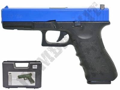 HG185 Sportline Airsoft Pistol 17 Style Gas Blowback BB Gun Black 2 Tone