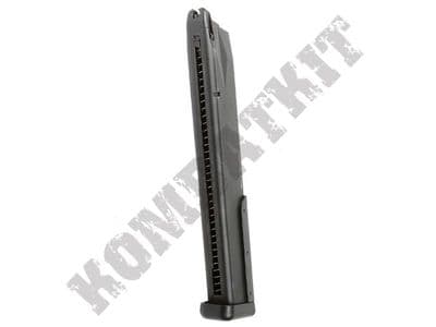 KWA Airsoft Gun Long Magazine 48 Rd Green Gas for M93R II & M9 Series Pistol Black
