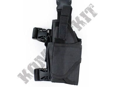 Left Leg Gun Holster Fully Adjustable for Airsoft Air Pistols & BB Handguns Black Tactical