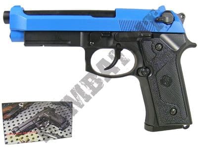 LS L9 Airsoft Pistol Beretta M92 Railed Replica Gas Blowback BB Gun Black 2 Tone