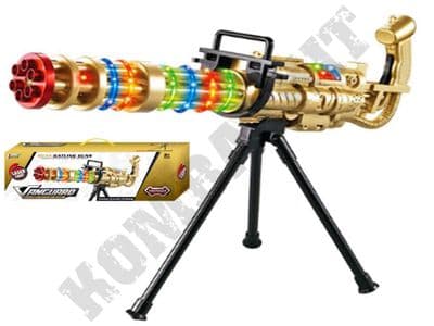 M134 Gatling Replica Gold Toy Machine Gun with Vibration, Sounds & Lights Battery Operated 595-8