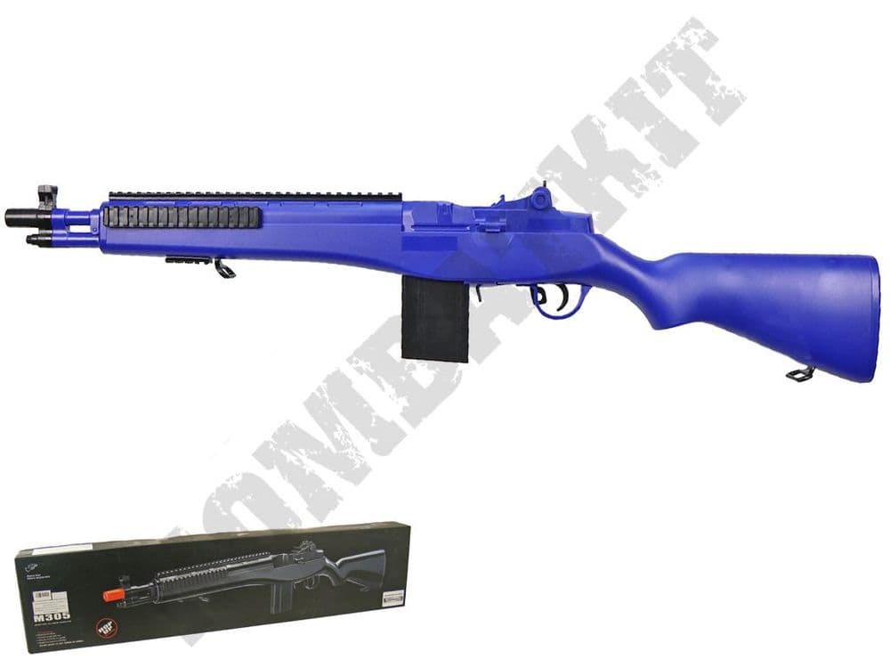 M305 BB Gun M14 Spring Airsoft Rifle Black 2 Tone | Kombatkit