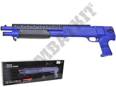 M309 BB Gun Franchi SAS Short Replica Pump Action Spring Airsoft Shotgun Blue 2 Tone
